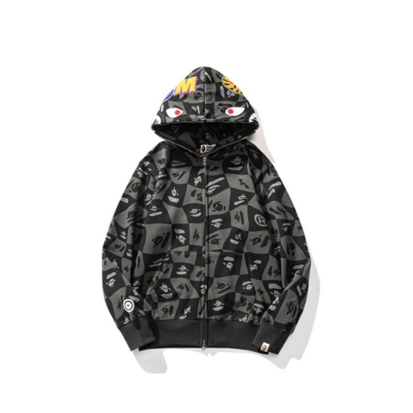 BP Hoodie Shark Logo Checkered Black - Image 2
