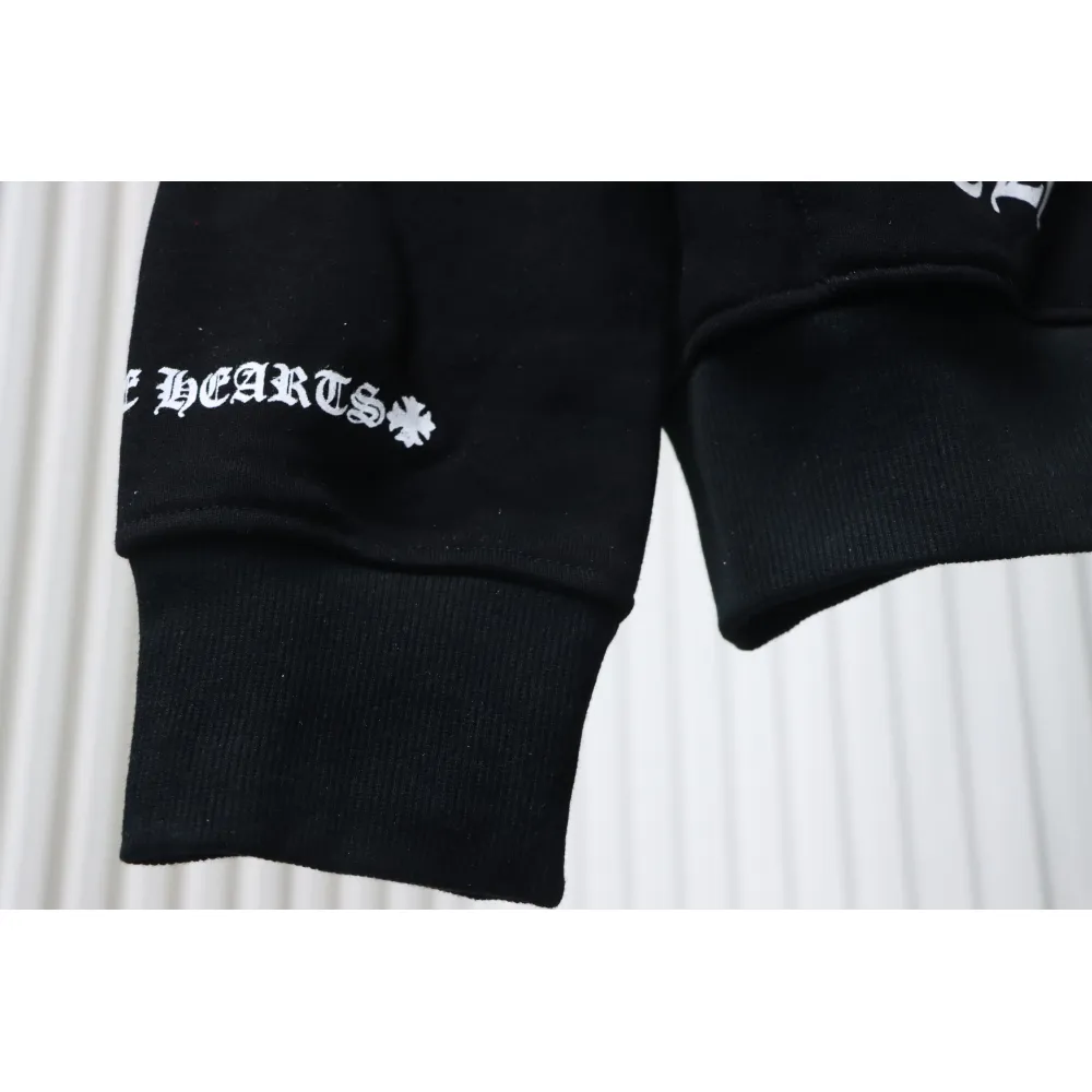 CHRM HRTS Cuff Sanskrit Print Zip-Up Hoodie Black - Image 5