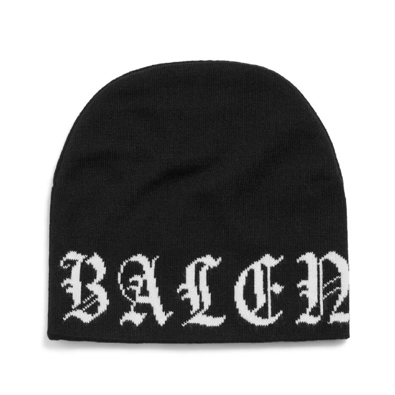 BLNCG All-around Blackletter Beanie in Black White - Image 2