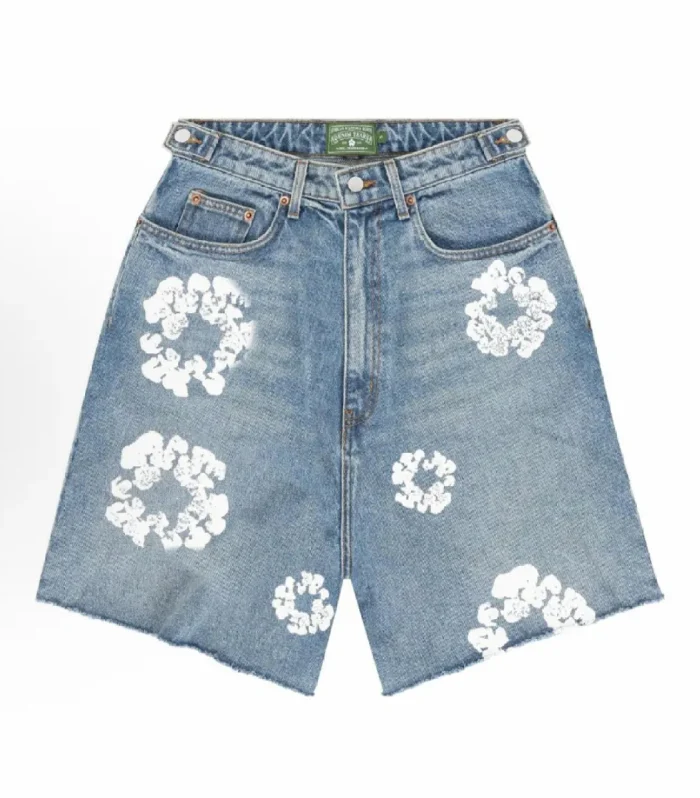 DT x LVS Cotton Wreath Jean Short Light Wash