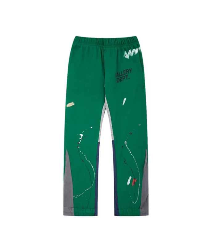 GD Painted Flare Sweat Pants Green