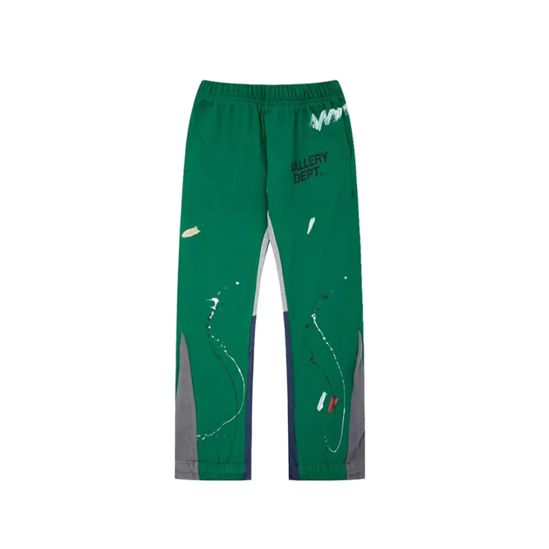 GD Painted Flare Sweat Pants Green