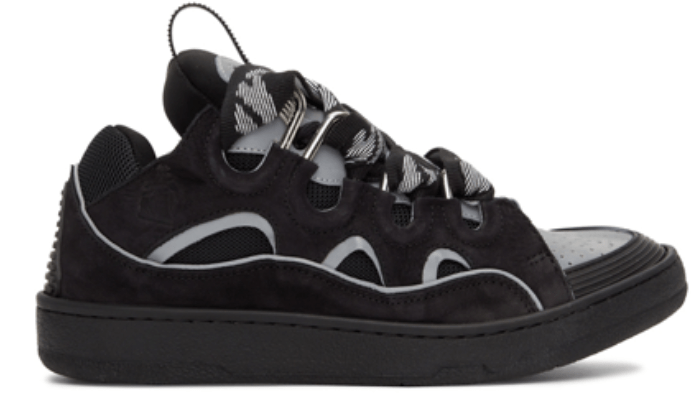Curb Trainers In Black Leather - Image 4