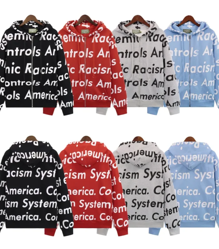 DNM TRS x Arthur Jafa Systemic Racism Controls America Zip Up Hoodie
