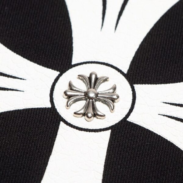 CHRM HRTS Sweatshirt Cross Print Black CH049 - Image 5