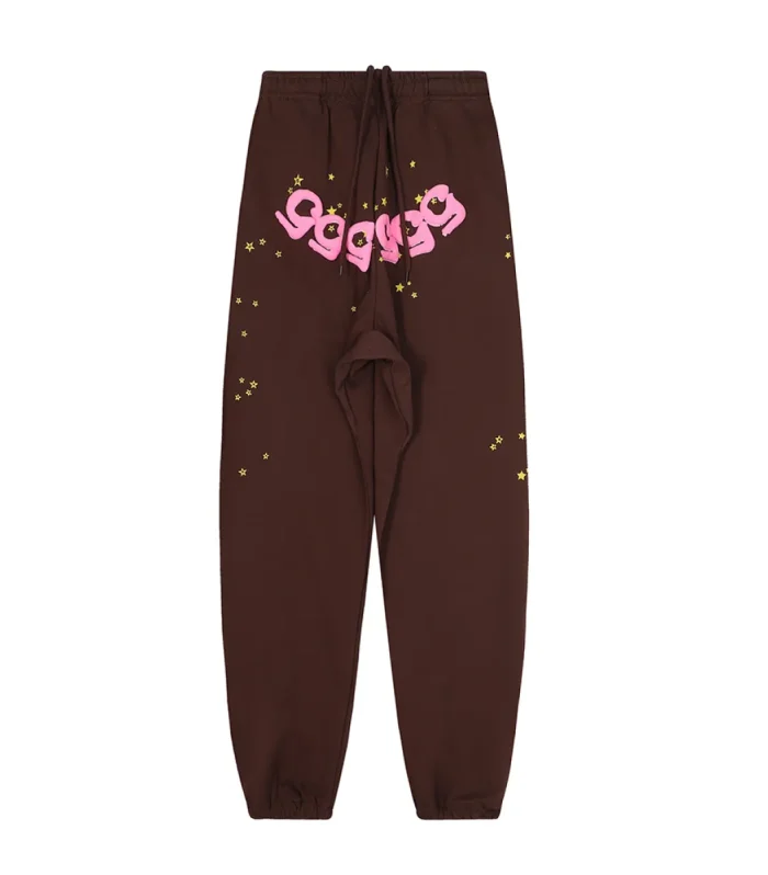 SPDR Angel Number Sweatpants Brown Black Drawstring