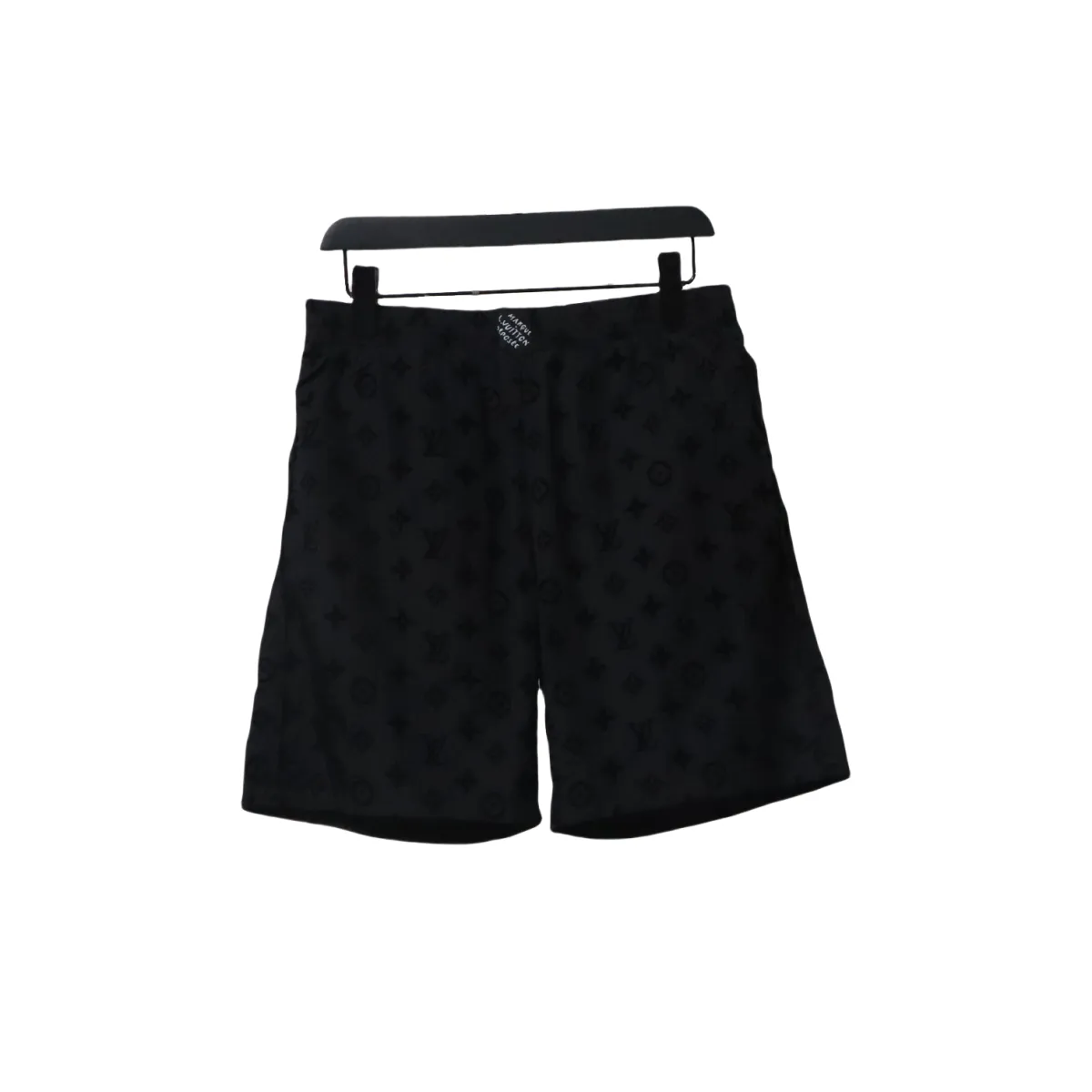 LV Printed Flocked Beach Shorts Black