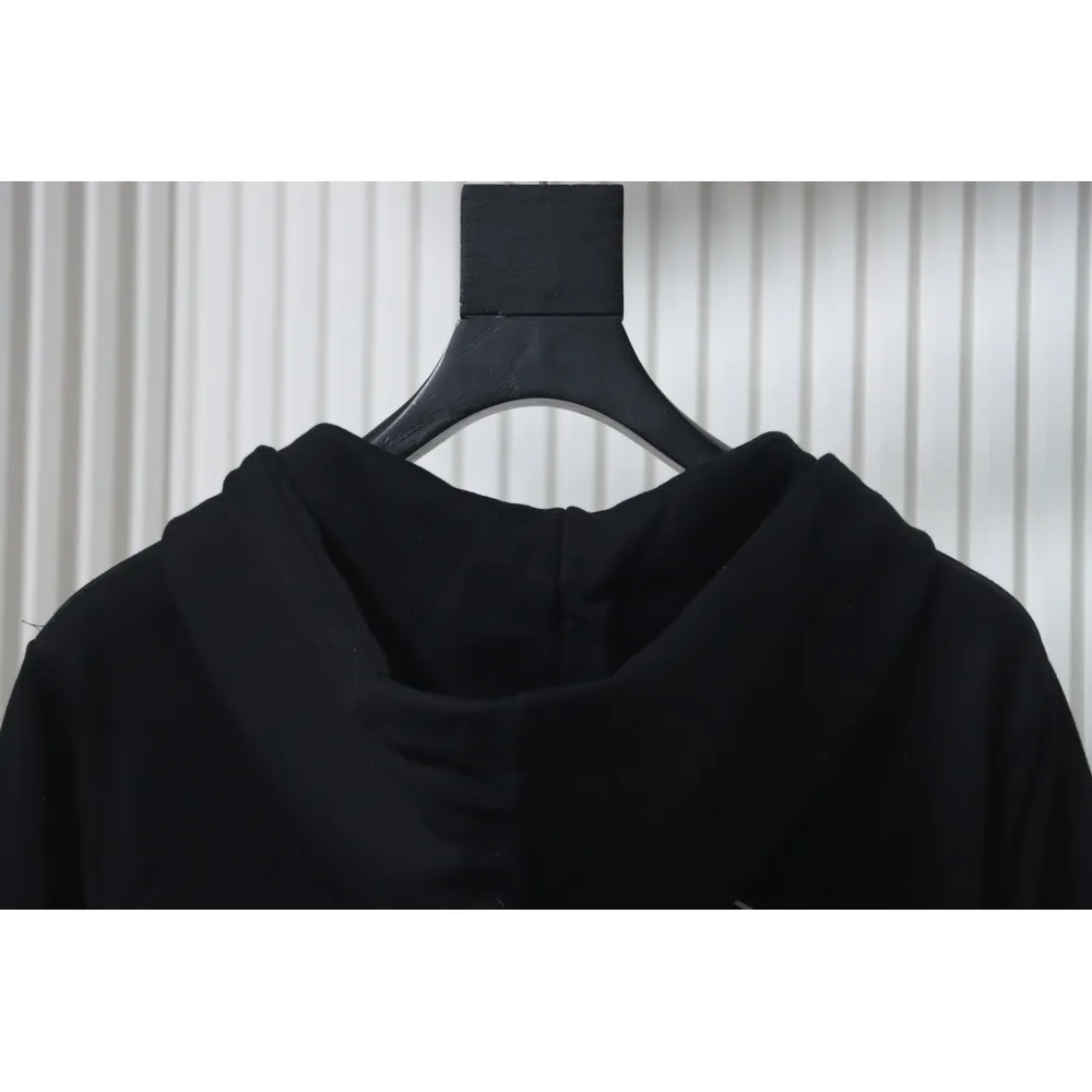 CHRM HRTS Cuff Sanskrit Print Zip-Up Hoodie Black - Image 6