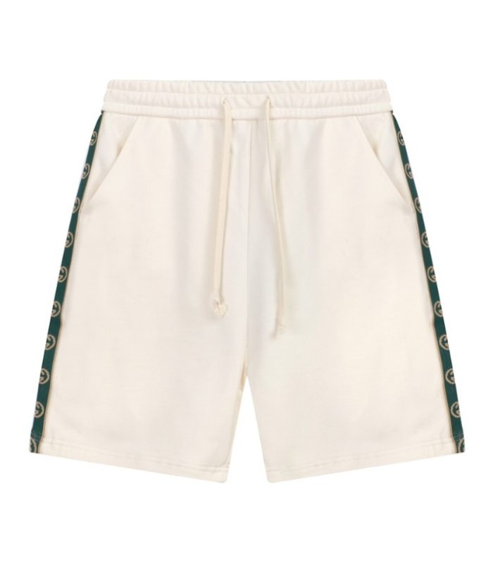 GG Shorts Beige Monogram Trim