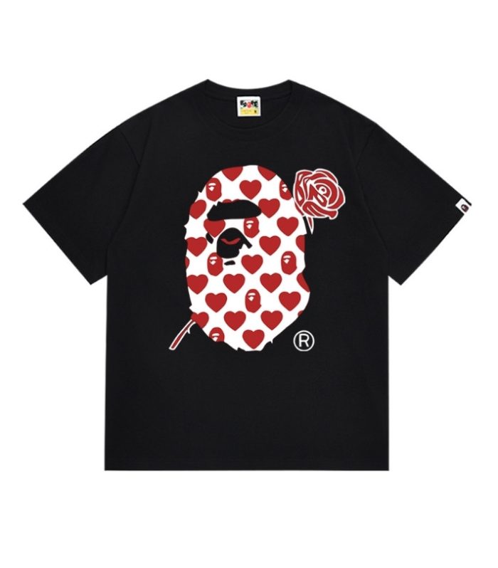 BP T-shirt Heart Ape Head Rose Black