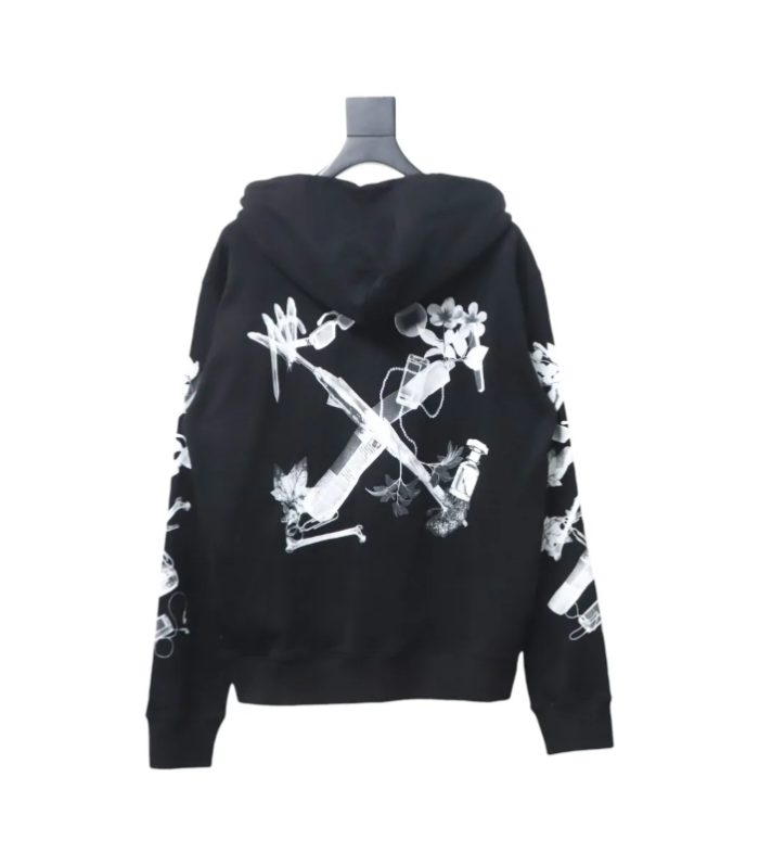 OFF WHT Scan Arr Hoodie Met Logo Backprint