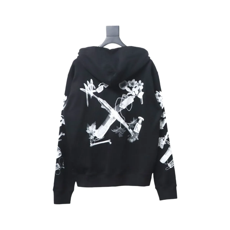 OFF WHT Scan Arr Hoodie Met Logo Backprint