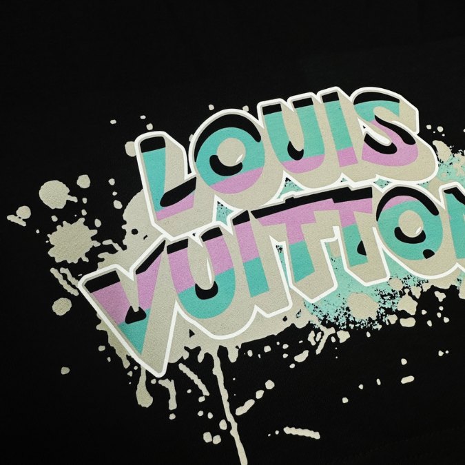 LV Shorts Black Splash Logo - Image 3