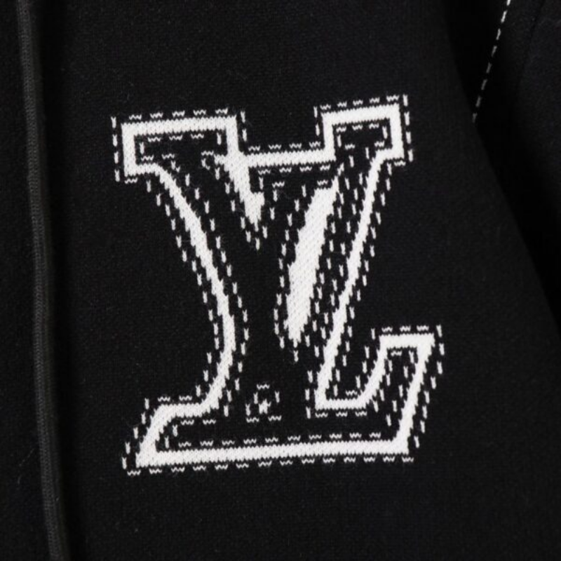 LV Hoodie Embroidered Zip - Image 4