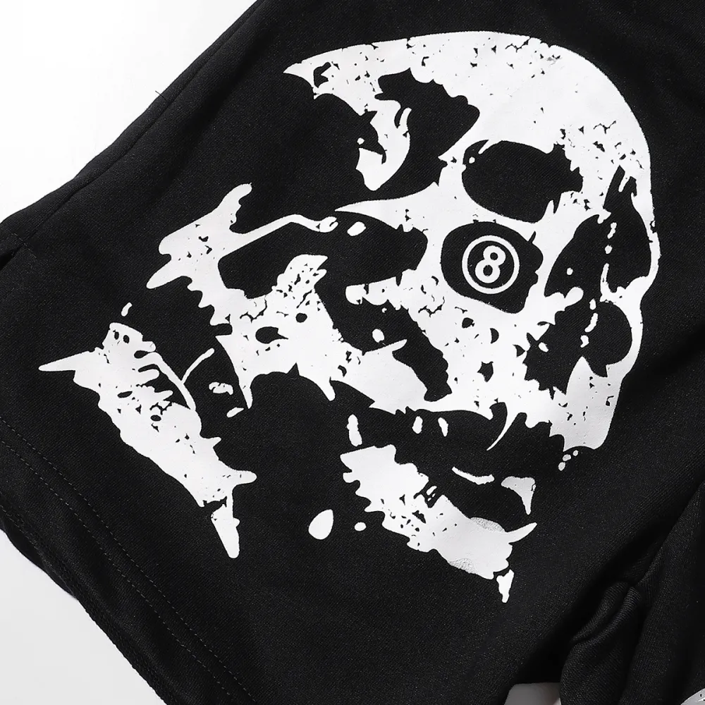 HSTR Skull 8 Print Logo Black Shorts - Image 7