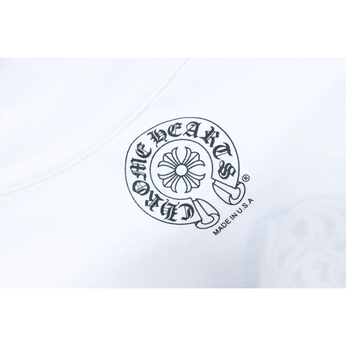 CHRM HRTS Blue Horseshoe Cross Long Sleeve T Shirt White - Image 8