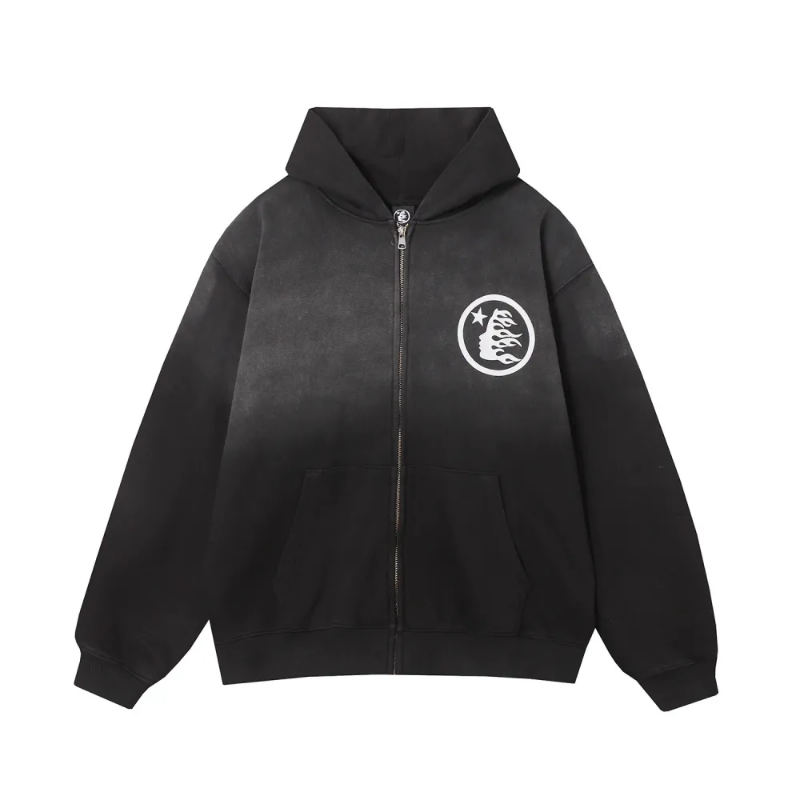 HLSTR Black Logo Full Zip Hoodie