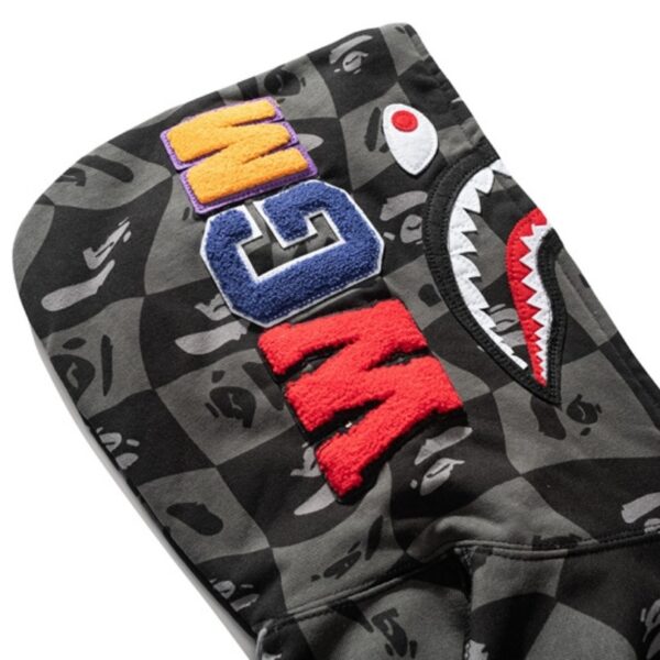 BP Hoodie Shark Logo Checkered Black - Image 6