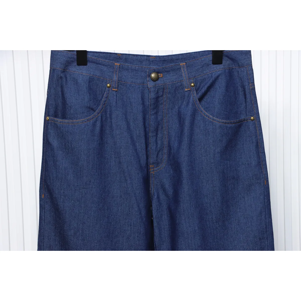 LV Rope Embroidery Denim Shorts - Image 4
