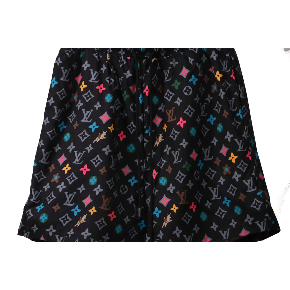 LV Multicolor Logo Jacquard Beach Shorts - Image 6