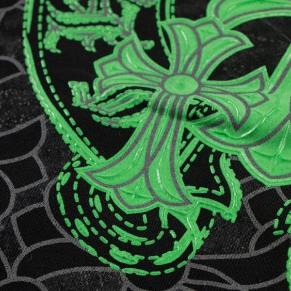 CHRM HRTS Sweatshirt Neon Green Crosses Black CH009 - Image 4