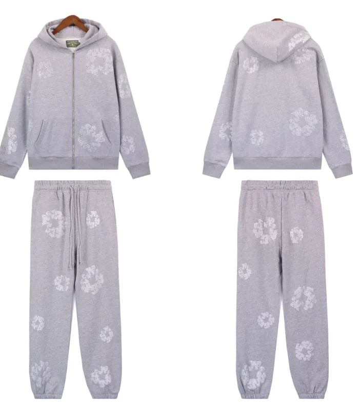 DNM TRS Cashmere Swarovski Cotton Wreath Zip Hoodie & Sweatpant Set