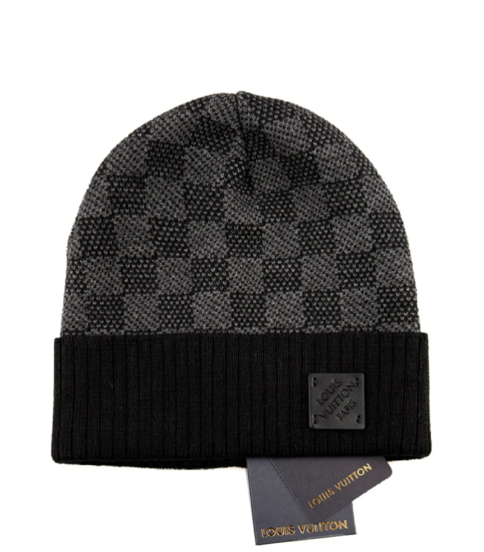 LV Petit Damier Beanie Black Gray