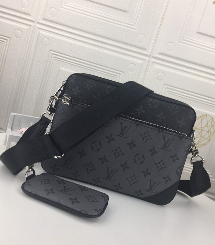 LV tracolla trio nera/bianca/grigia