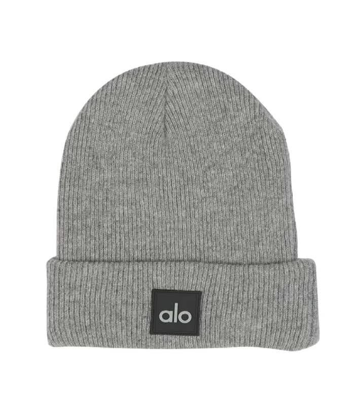 AY Oatmeal Ash Notable Beanie With Dark Gray Label
