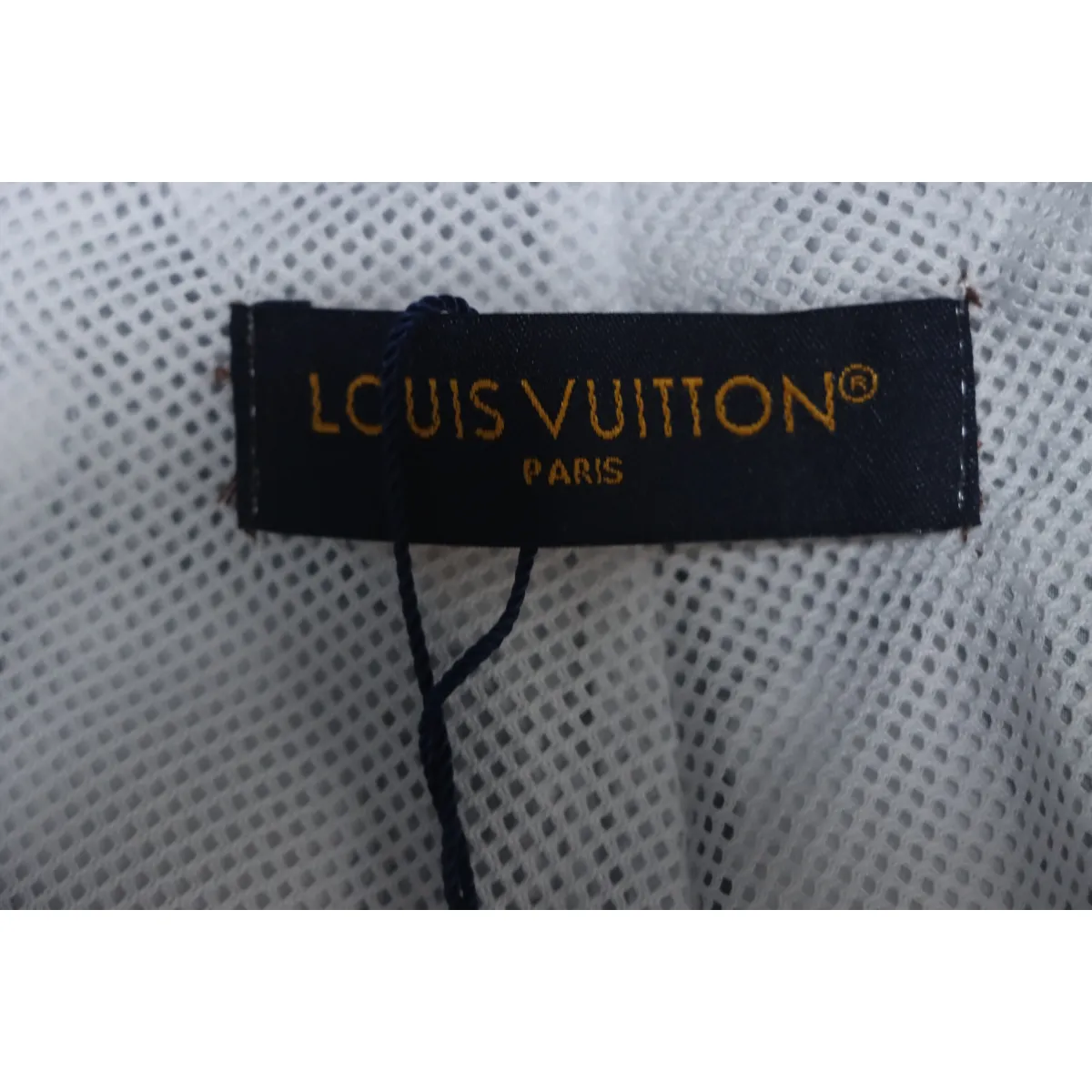 LV Checkerboard Jacquard Panel Beach Shorts White - Image 10