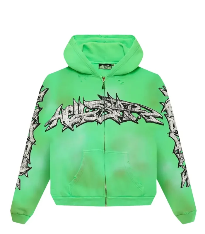 HLSTR Graffiti Zip-Up Hoodie Green