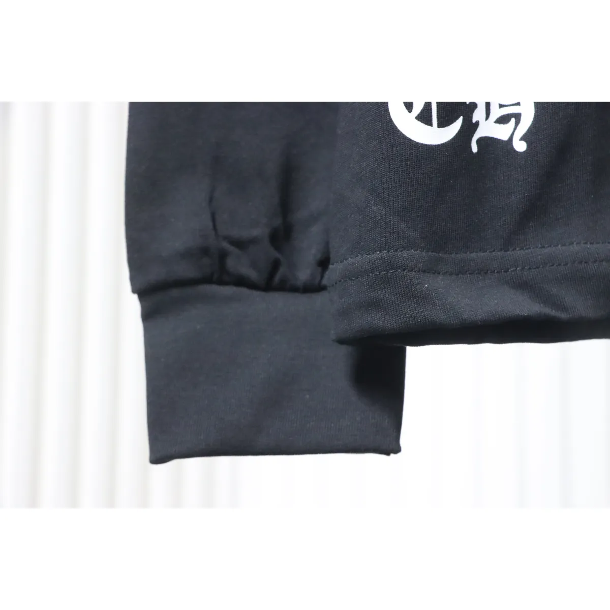 CHRM HRTS Blue Horseshoe Cross Long Sleeve T Shirt Black - Image 7