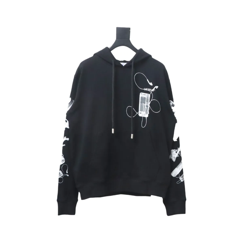 OFF WHT Scan Arr Hoodie Met Logo Backprint - Image 2