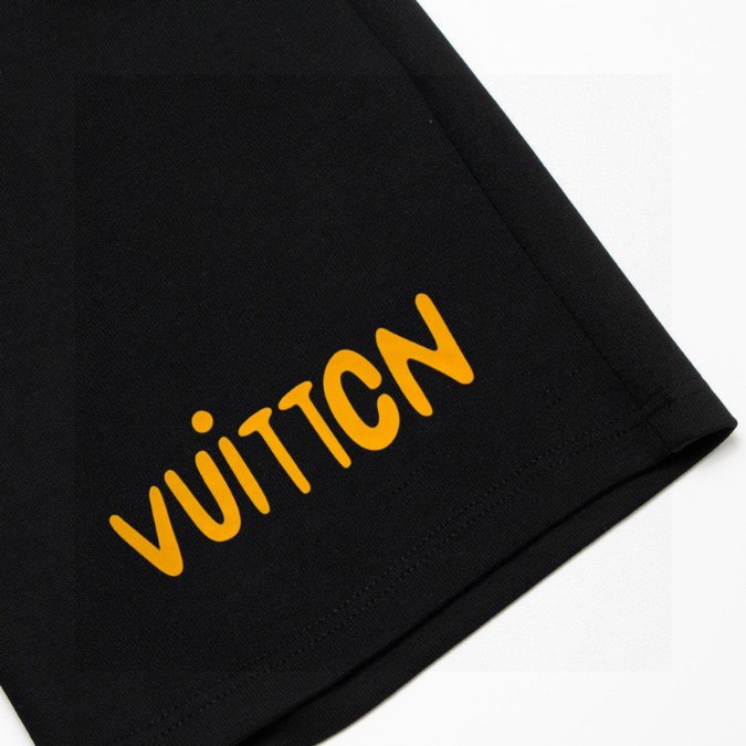 LV Shorts Black Yellow Logo - Image 5