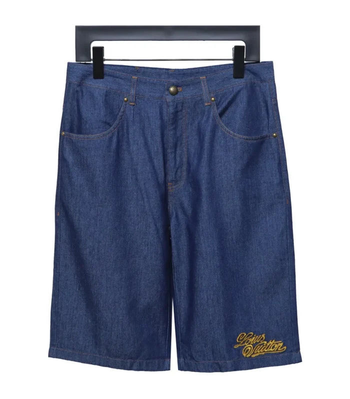 LV Rope Embroidery Denim Shorts