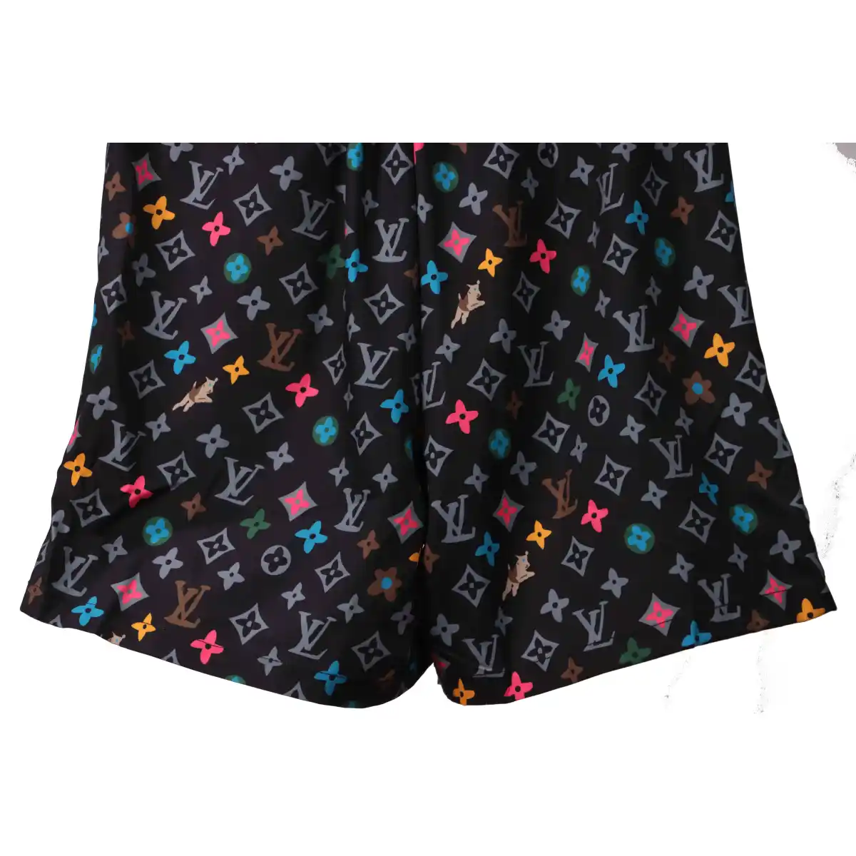 LV Multicolor Logo Jacquard Beach Shorts - Image 5