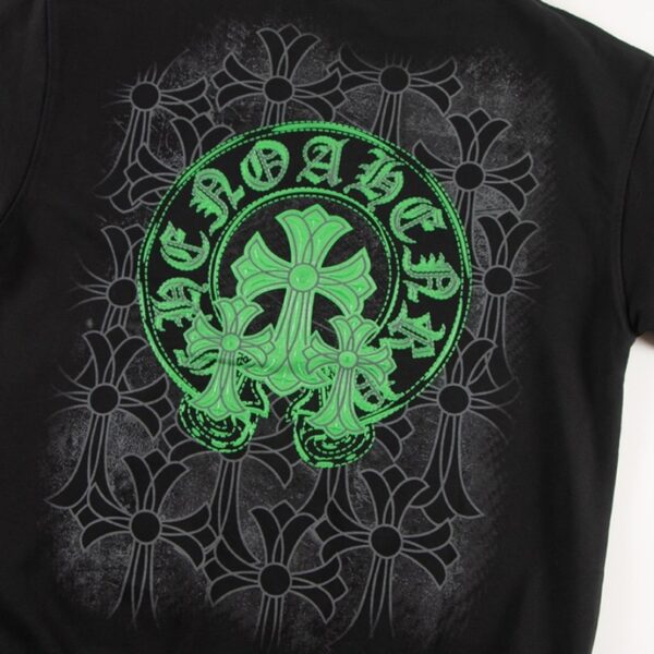 CHRM HRTS Sweatshirt Neon Green Crosses Black CH009 - Image 3