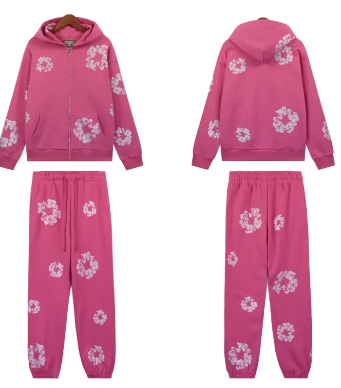 DNM TRS Cashmere Swarovski Cotton Wreath Zip Hoodie & Sweatpant Set