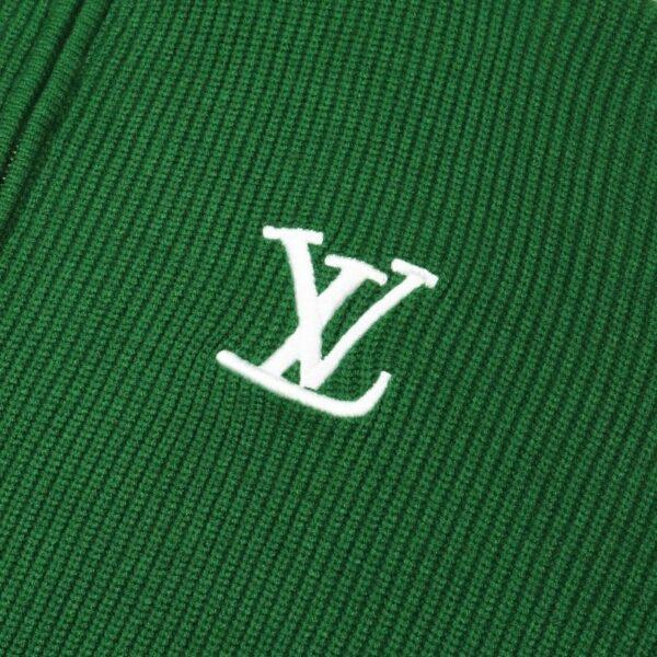 LV Sweater Green Knit Zip-Up - Image 5