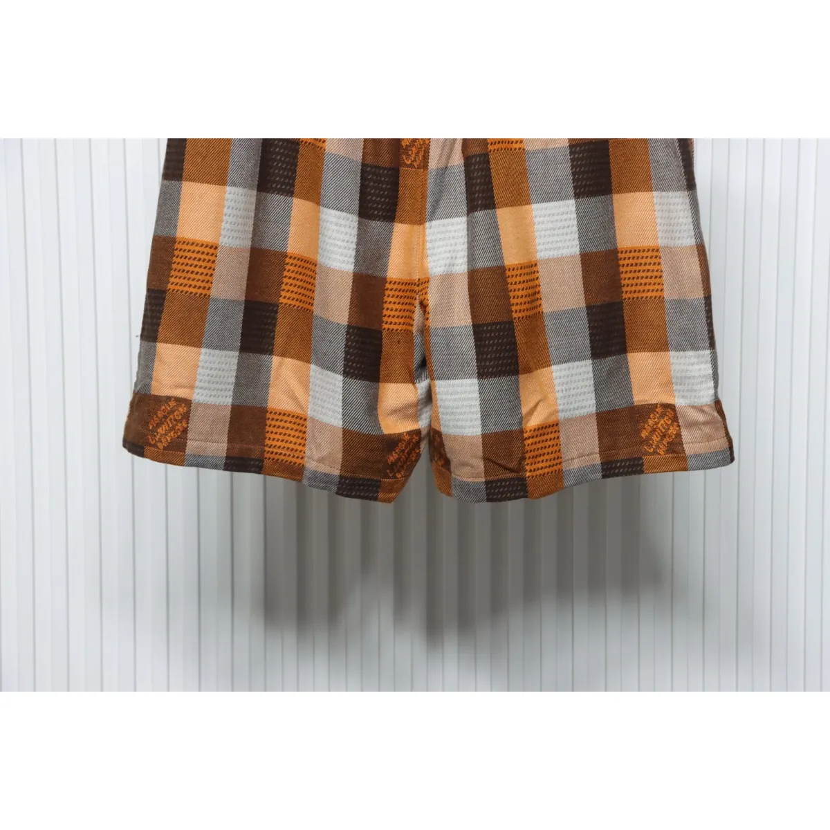 LV Check Embroidered Lettering Shorts - Image 8