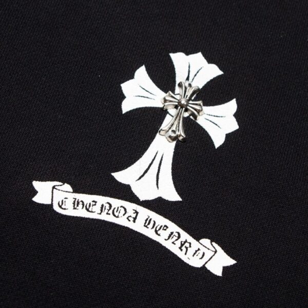 CHRM HRTS Sweatshirt Cross Print Black CH049 - Image 4