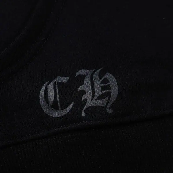 CHRM HRTS Hoodie Black Red Embroidered CH081 - Image 6