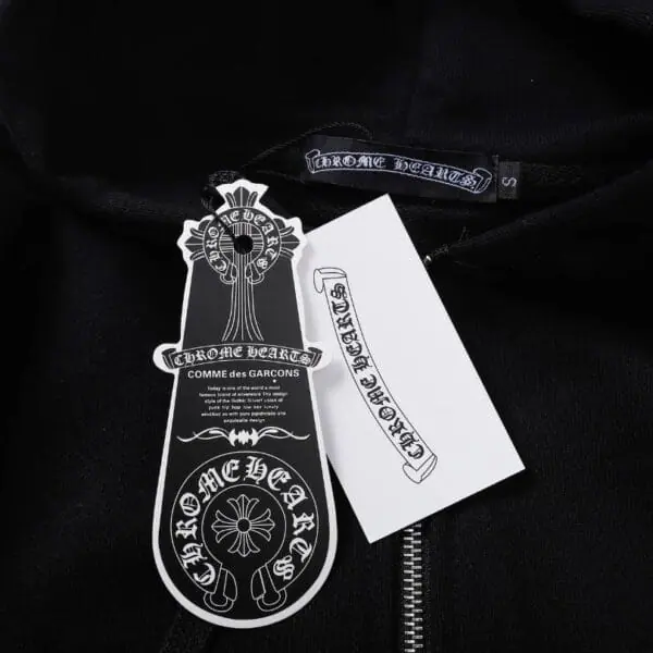 CHRM HRTS Hoodie Black Red Embroidered CH081 - Image 12