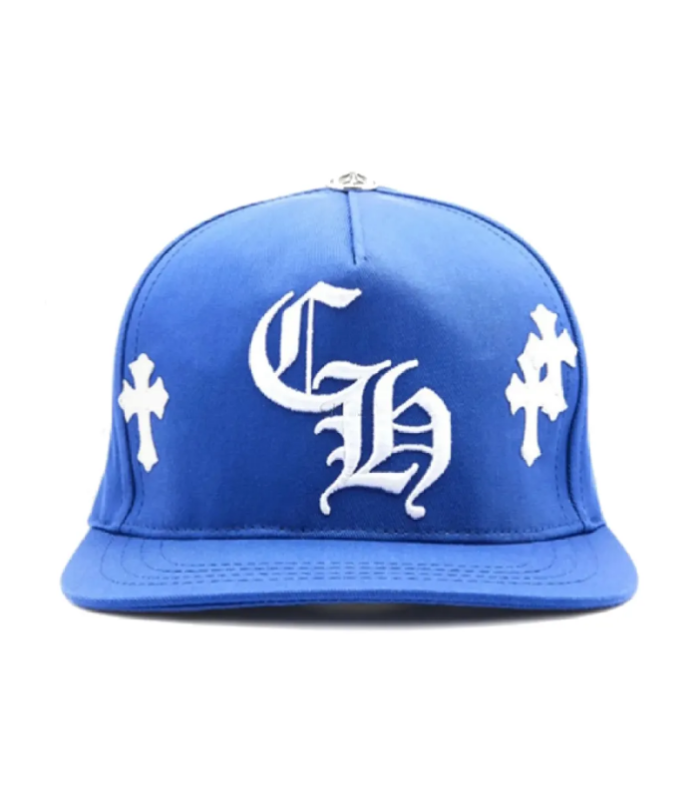 CHRM HRTS Cross Patch Baseball Hat Blue