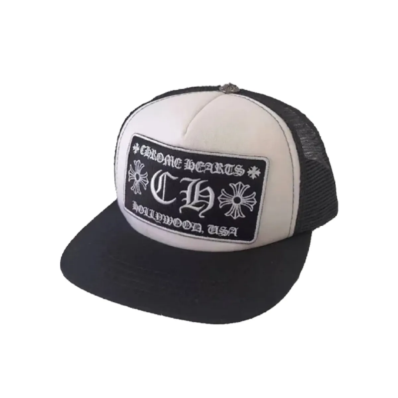 CHRM HRTS CH Hollywood Trucker Hat Black White - Image 2