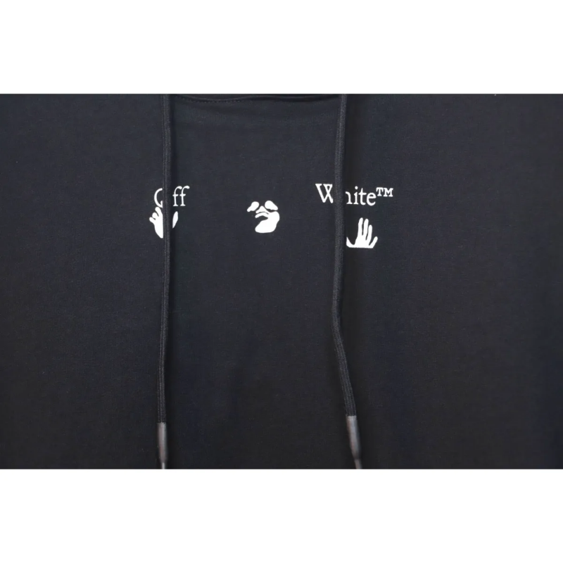 OFF WHT Arrow Print Hoodie Black Red - Image 4