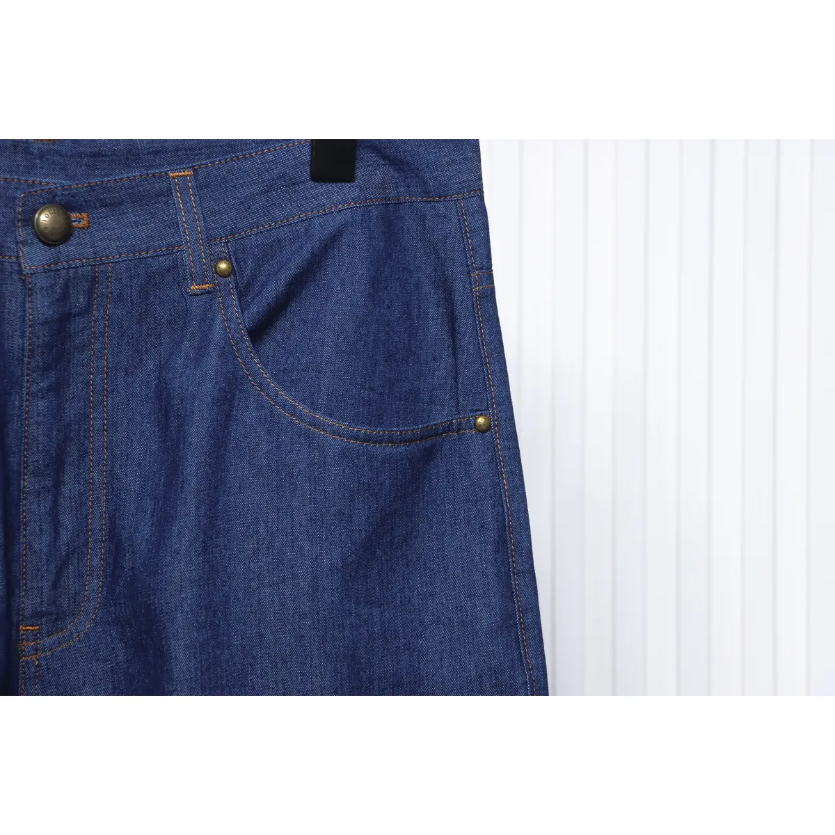 LV Rope Embroidery Denim Shorts - Image 3