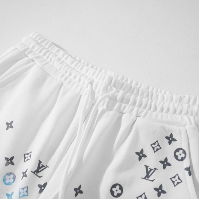 LV Shorts White Blue Monogram - Image 3