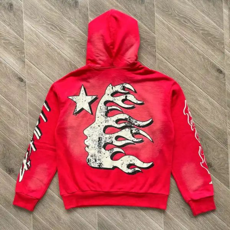 HLSTR Hoodie Records Hoodie Red - Image 3