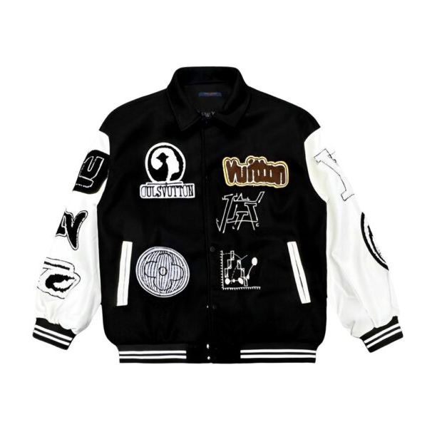 LV Jacket Black White Patches